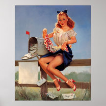 Vintage Retro Gil Elvgren Mail Box Pinup Girl Poster