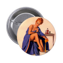 Vintage Retro Pinupmädchenillustration - Pin HERAU Button
