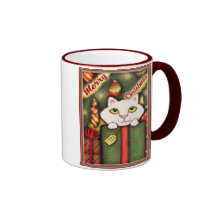 Vintage/Retro Weihnachtskitty-Katzen-Kaffeetasse