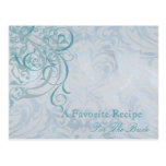 Vintage Rokoko-aquamarine Brautparty-Rezept-Karte Postkarten