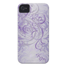 Vintage Rokoko-lila Monogramm-kaum dort Kasten iPhone 4 Hüllen