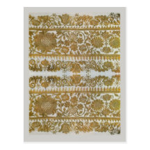 Vintage Romanian embroidery, gold Postcards
