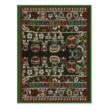 Vintage Romanian embroidery Post Cards