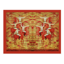 Vintage Romanian embroidery, traditional design Postcard