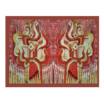 Vintage Romanian embroidery, traditional design Post Card