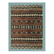 Vintage Romanian embroidery, traditional design Postcard