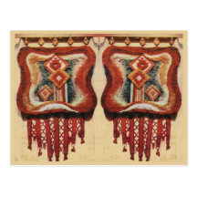 Vintage Romanian embroidery, traditional design Postcard