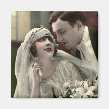 Vintage romantische Hochzeit Kühlschrankmagnete