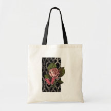 Vintage romantische Kunst Nouveau Damast-Rose Einkaufstaschen