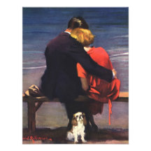 Vintage romantische Liebe, Romance auf dem Strand Individuelle Ankündigung