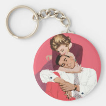 Vintage romantische Liebe, rosa Retro Romance Schlüsselbänder