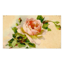 Vintage rosa Rosen-Geschäfts-Visitenkarte