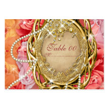 Vintage Rose n perlt "Tischnummer" Hochzeit Visitenkarten