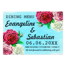 Vintage Rosen, die Menü-Karten Wedding sind Personalisierte Einladungskarte