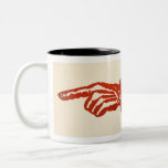 Vintage rote Zeigehand Tasse