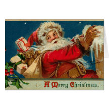 Vintage Sankt-Weihnachtskarte