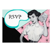 Vintage Sassy Karte Sekretär-RSVP Individuelle Ankündigungen