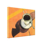 Vintage Schale Kaffee mit Soße und Löffel Gespannter Galerie Druck