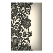 Vintage schwarze Spitze-beige Paris-Modebriefpapie Personalisiertes Druckpapier