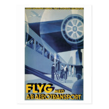 Vintage schwedische Reise-Anzeige der Fluglinien-( Postkarte