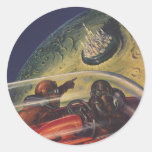Vintage Science Fiction, Sci FI, Mondmond-Stadt Sticker