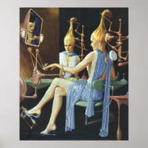 Vintage Science Fiction-Wellness-Center-Schönheits Plakatdrucke
