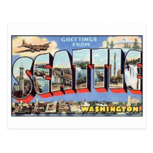 Vintage Seattle-Postkarte