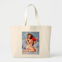 Vintage Secret Diary Gil Elvgren Pin Up Girl Canvas Bag