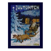 Vintage skandinavische Weihnachtspostkarte