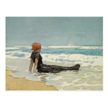 Vintage Sommer-Postkarte vom Strand [kein Text]