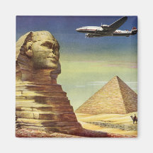 Vintage Sphinx-Flugzeug-Wüsten-Pyramiden Ägypten G Kühlschrankmagnete