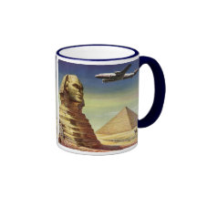 Vintage Sphinx-Flugzeug-Wüsten-Pyramiden Ägypten G Kaffeehaferl