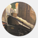 Vintage Stadt, Zug des Duplex-T1 auf Eisenbahn-Bah Runde Sticker
