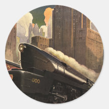 Vintage Stadt, Zug des Duplex-T1 auf Eisenbahn-Bah Runde Sticker