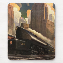 Vintage Stadt, Zug des Duplex-T1 auf Eisenbahn-Bah Mauspad