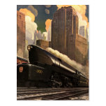 Vintage Stadt, Zug des Duplex-T1 auf Eisenbahn-Bah Postkarte