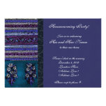 Vintage Stickereiblaue Housewarming-Einladung