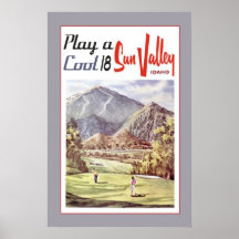 Vintage Sun- Valleygolf-Reise Poster