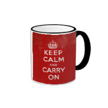 Vintage tiefrote beunruhigt behalten Ruhe und mach Kaffeetasse