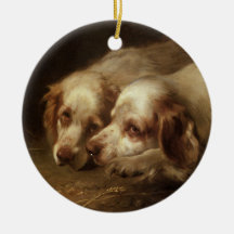 Vintage Tier-Haustier-Hunde, niedliche Spaniel-Wel Weinachtsornamente