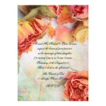Vintage trockene wedding Rosen Personalisierte Ankündigung
