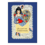 Vintage Valentine-Karte mit Drosseln