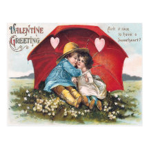 Vintage Valentine-Postkarte