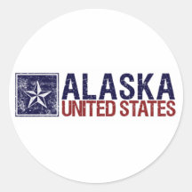 Vintage Vereinigte Staaten mit Stern - Alaska Sticker
