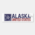 Vintage Vereinigte Staaten mit Stern - Alaska Auto Aufkleber