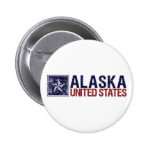 Vintage Vereinigte Staaten mit Stern - Alaska Anstecknadelbutton