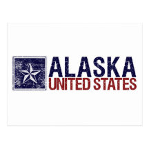Vintage Vereinigte Staaten mit Stern - Alaska Postkarte