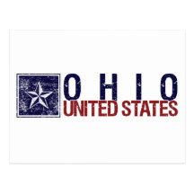 Vintage Vereinigte Staaten mit Stern - Ohio Postkarte