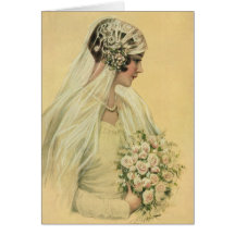 Vintage viktorianische Braut im Profil-Brautporträ Karte