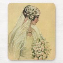 Vintage viktorianische Braut im Profil-Brautporträ Mousepad